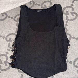 Forever 21 Black Tank Top with Side Rings